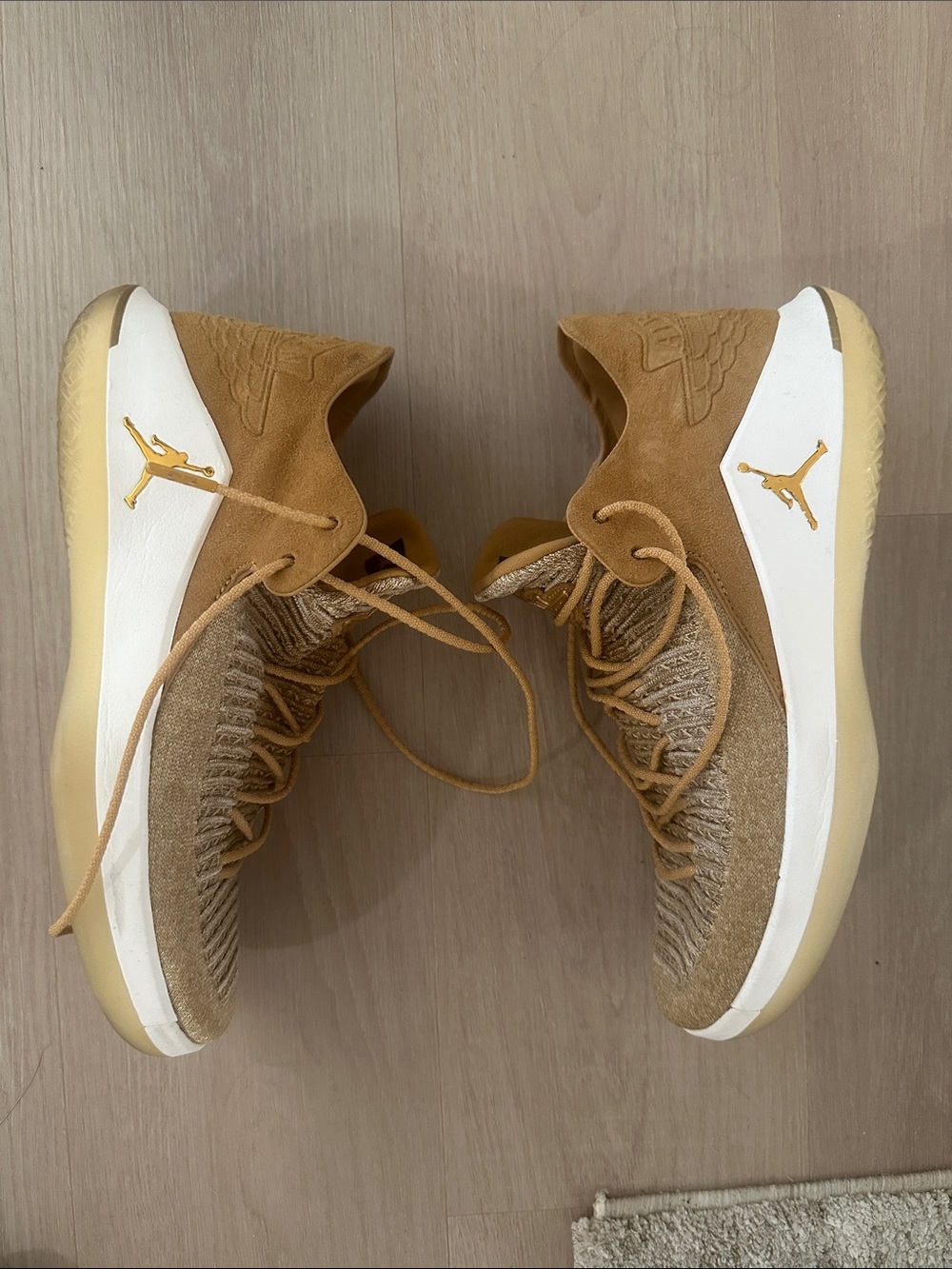 Jordan Men's Wheat/Tan Suede Knit Low-Top Sneakers